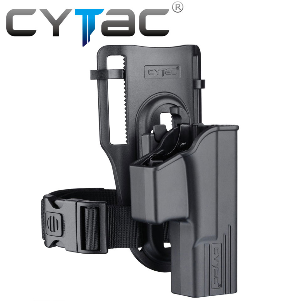 (งานแท้) ซองปืนปลดนิ้วโป้ง + เพลทลดต่ำ + รัดขา ยี่ห้อ Cytac