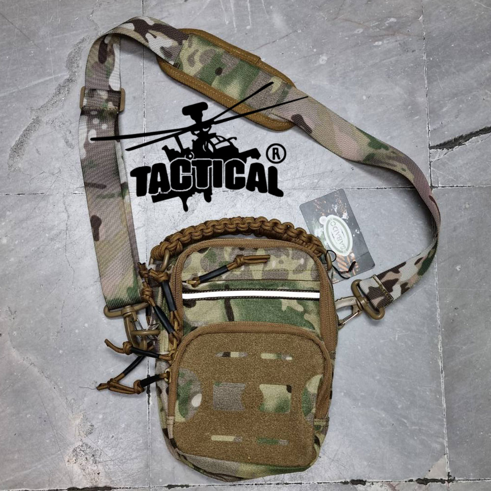 กระเป๋าสะพายข้างแบบ Molle หูหิ้วร้อยเชือกพาราคอร์ด