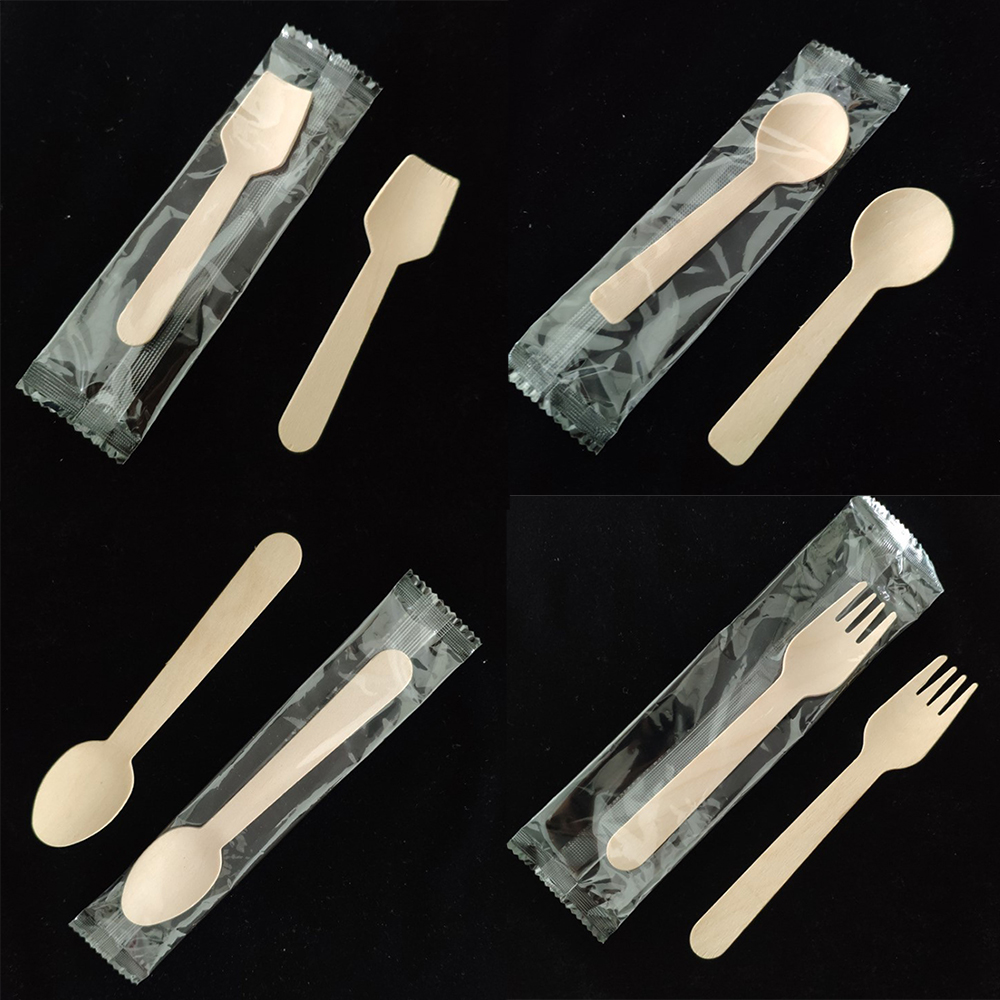 ช้อนไม้ (แพ็คแยกชิ้น) สำหรับตักไอติม ขนม ทำจากไม้ ไม่มีเสี้ยน ย่อยสลายได้ในธรรมชาติ