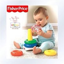 ห่วงเรียงซ้อน Fisher Price Brilliant Basics™ Rock-a-Stack®บล็อคต่อวงกลมสีรุ้ง ส่งฟรี^^