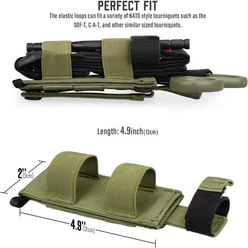 เพ้าผ้าใส่สายห้ามเลือด และกรรไกรสนาม แบบเปลือย