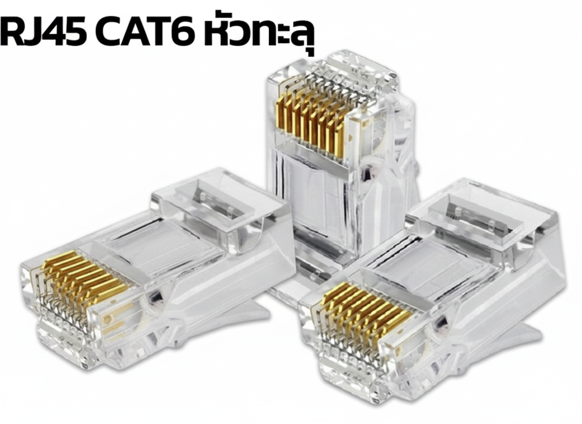 หัวแลน RJ45 Cat6 แบบทะลุ 100หัว