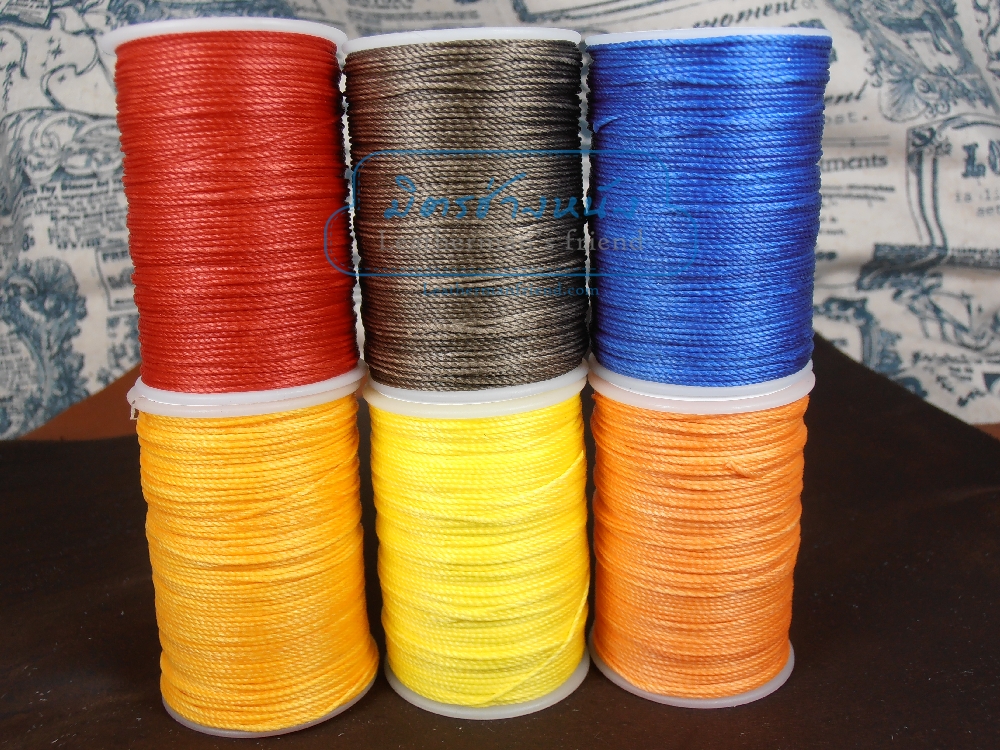ด้ายเทียนนอก แบบเกลียวถักกลม 0.8 มิล แบบสีๆ P11-P16