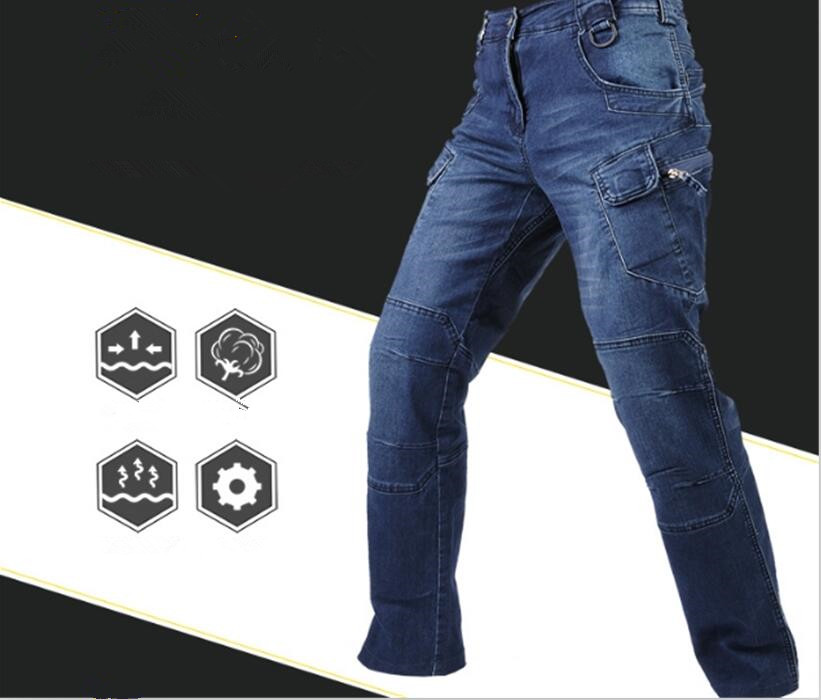 กางเกง IX7 สียีนส์ ผ้ายืด