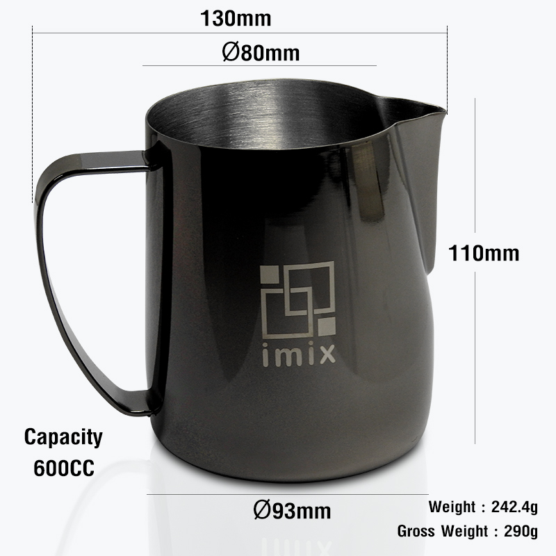 ไอมิกซ์ เหยือกตีฟองนม 600CC สีดำเมทัล รหัส 1610-731-C01