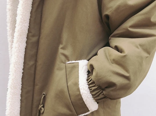 CO-004 เสื้อกันหนาว ผ้าฝ้ายบุขน หนา สีกากี / ดำ