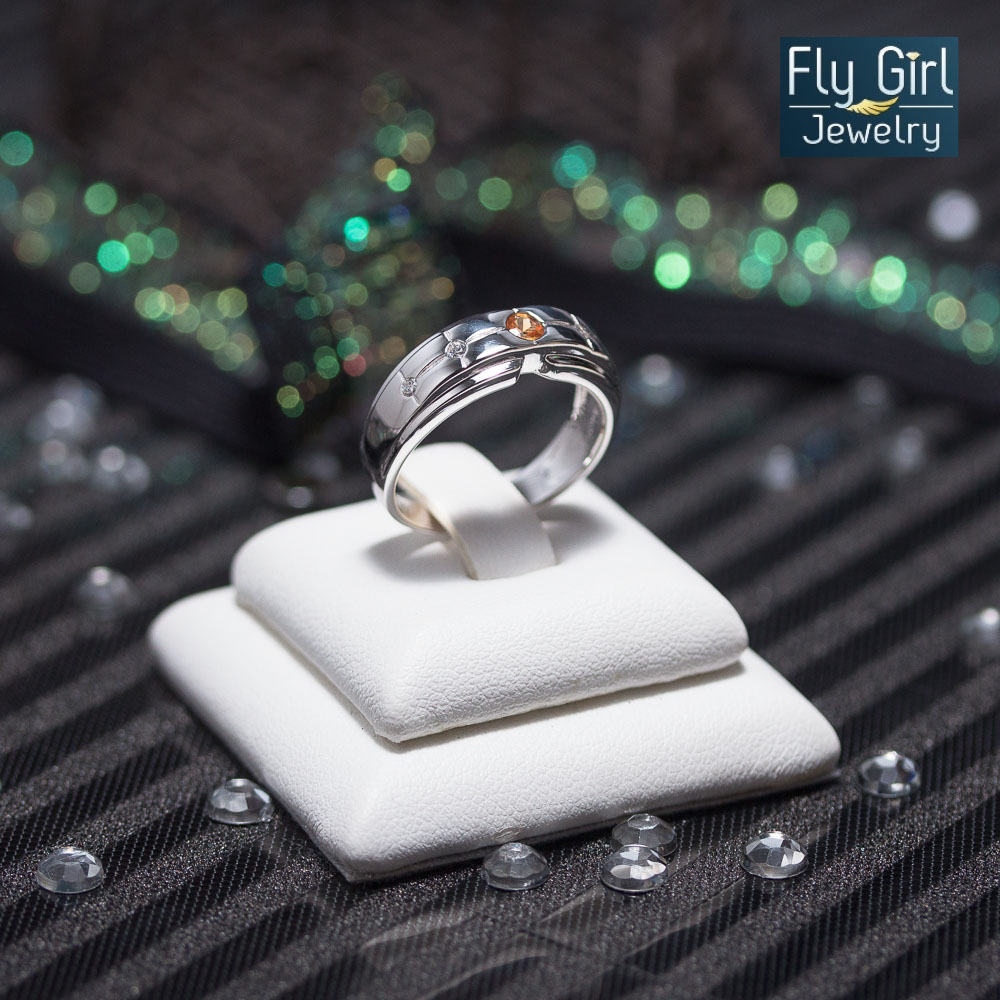 แหวนเงินแท้ พลอยบุษราคัมแท้ UNISEX