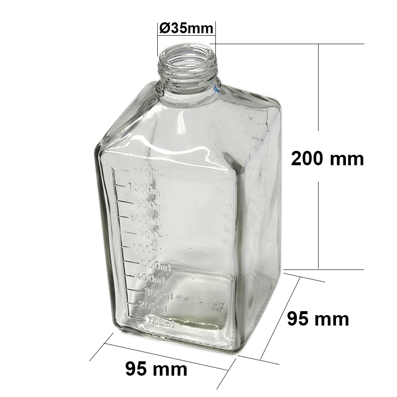 ขวดแก้วใส่น้ำเชื่อม หัวปั๊ม 1100 ml. 1610-392