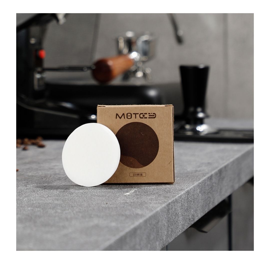 กระดาษกรองผงกาแฟขนาด 51 มม.จากตะแกรงด้ามชงกาแฟ บรรจุ 100 แผ่น รหัส 2468