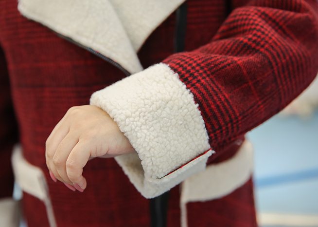 PreOrderคนอ้วน - เสื้อกันหนาว ไซส์ใหญ่ แจ็คเก็ตผ้าขนสัตว์ สี : เทา / แดง