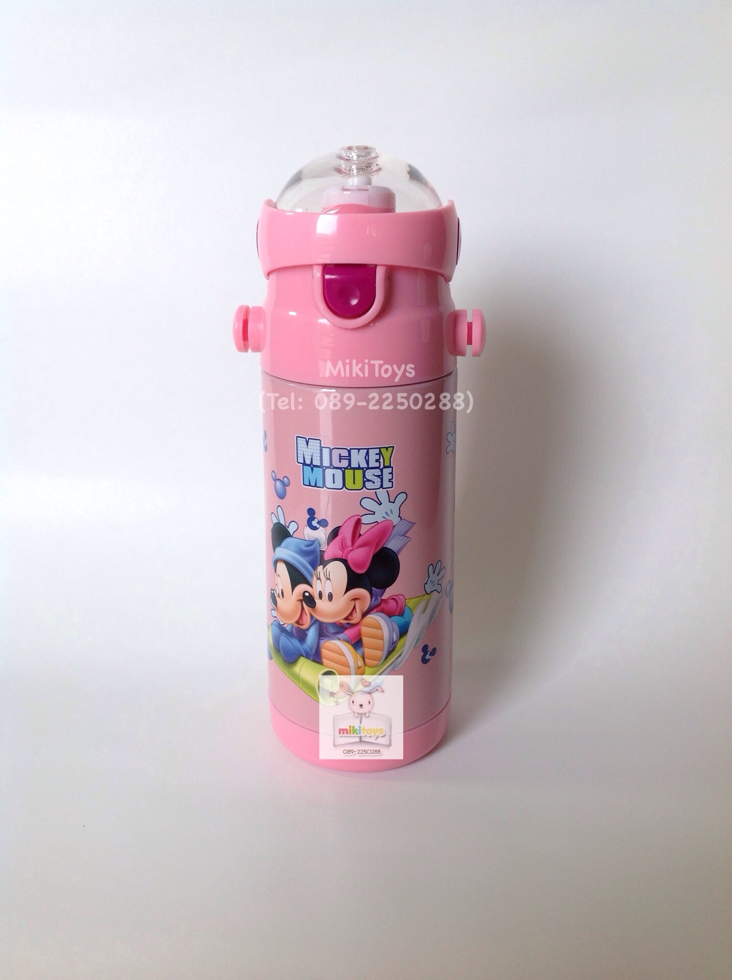 กระติกน้ำมิกกี้เมาส์ & มินนี่เมาส์ สีชมพู Disney Mickey Mouse&Minnie Mouse Pink รุ่นเก็บอุณหภูมิ#SP38