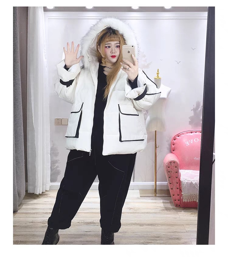 2324-0011 เสื้อกันหนาวไซส์ใหญ่ แสงดี ๆ ถ่ายรูปงามค่ะ หนา กันลม มีHoodเฟอร์