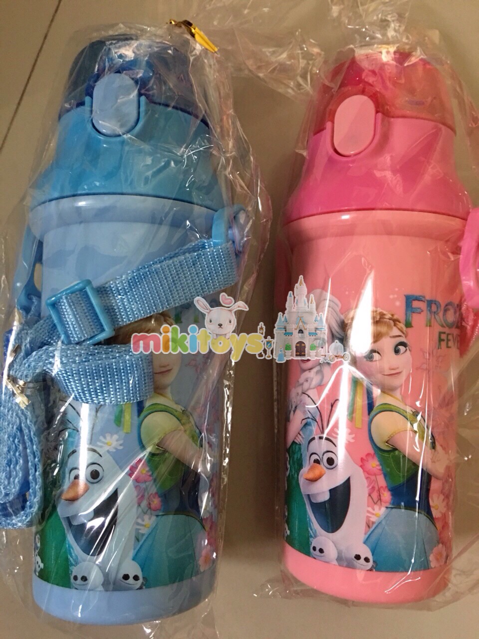 กระติกน้ำเด็กแบบยกดื่ม Frozen Fever PINK ~โฟรเซน ลายใหม่! รุ่นยกดื่ม ทำความสะอาดง่ายสุดๆ สีชมพู