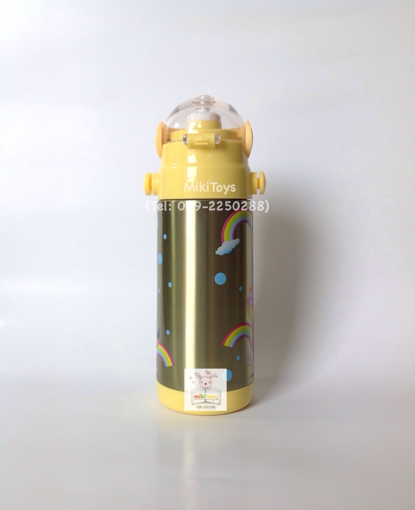 กระติกน้ำหมีพูห์ วินนี่ เดอะพูห์ Winnie The Pooh สีเหลืองทอง ลายหมีพูห์ Pooh,อียอร์ Eeyore,ทิกเกอร์ Tigger#SP36