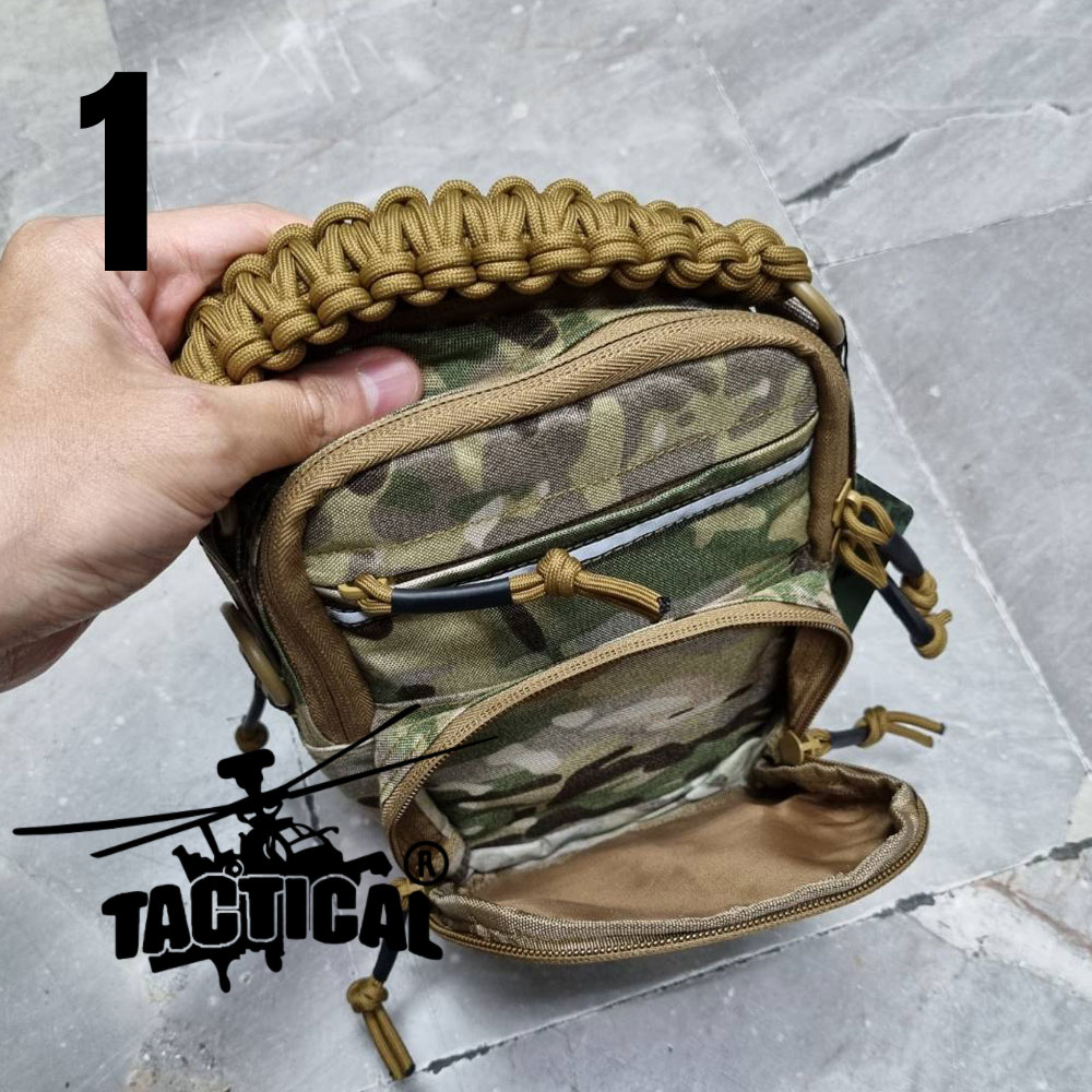 กระเป๋าสะพายข้างแบบ Molle หูหิ้วร้อยเชือกพาราคอร์ด