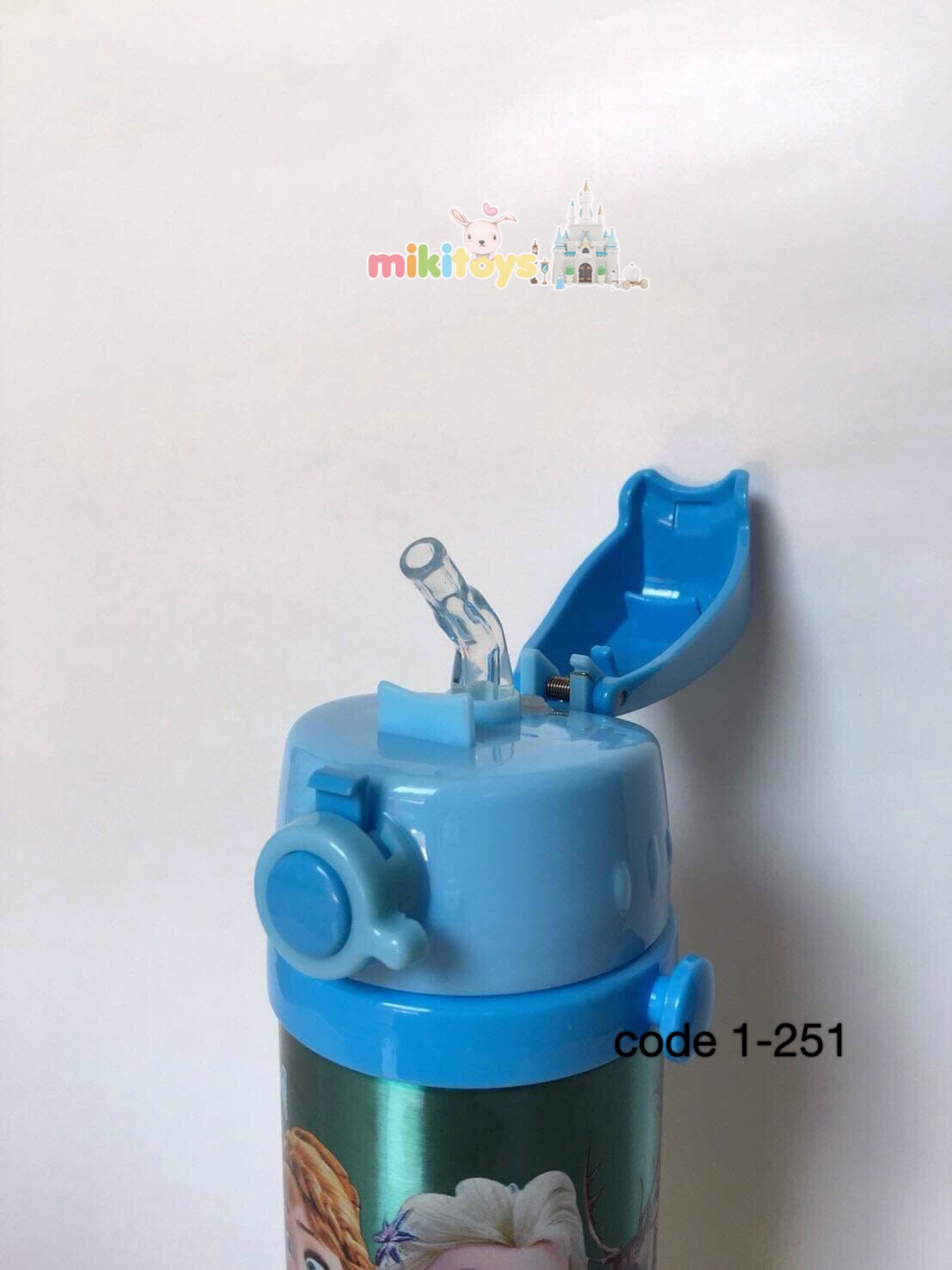 กระติกน้ำเก็บอุณหภูมิ new Frozen fever โฟรเซน ฟีเวอร์ ใหม่ สีฟ้า ขนาด350ml.