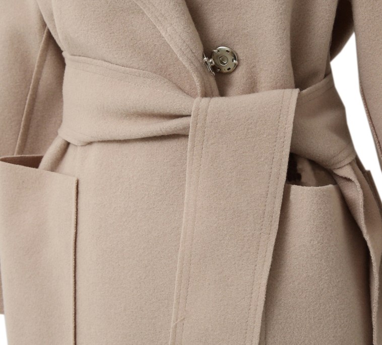 LD002 - เสื้อกันหนาว - โค้ทยาว ขนสัตว์ ไม่หนา สี : กากี / น้ำตาล / ดำ