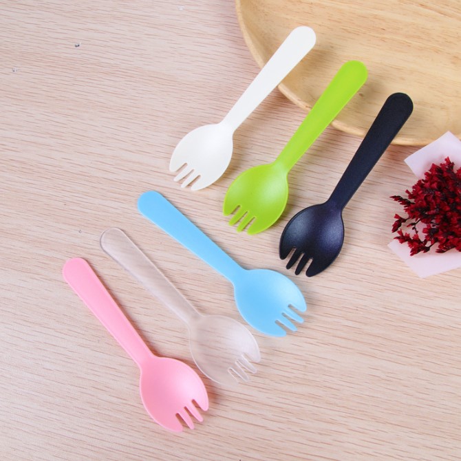 ช้อนขนม พลาสติก แพ็ค 100 ชิ้น (แพ็คแยกชิ้นทุกชิ้น)