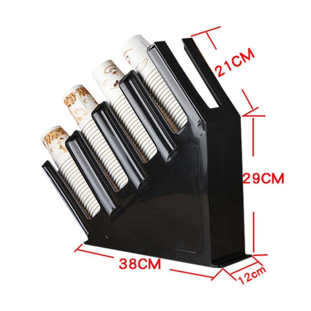 กล่องใส่แก้วหรือที่ใส่แก้วทรงเฉียง 4 ช่อง สีดำ รหัส 2540