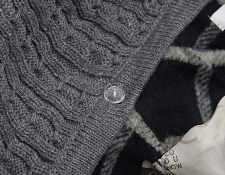 PreOrderคนอ้วน - เสื้อกันหนาวแฟชั่น ไซส์ใหญ่ คนอ้วน เสื้อไหมพรม คลุมด้วยเสื้อลายสก๊อตด้านนอก สีเทาน้ำเงิน