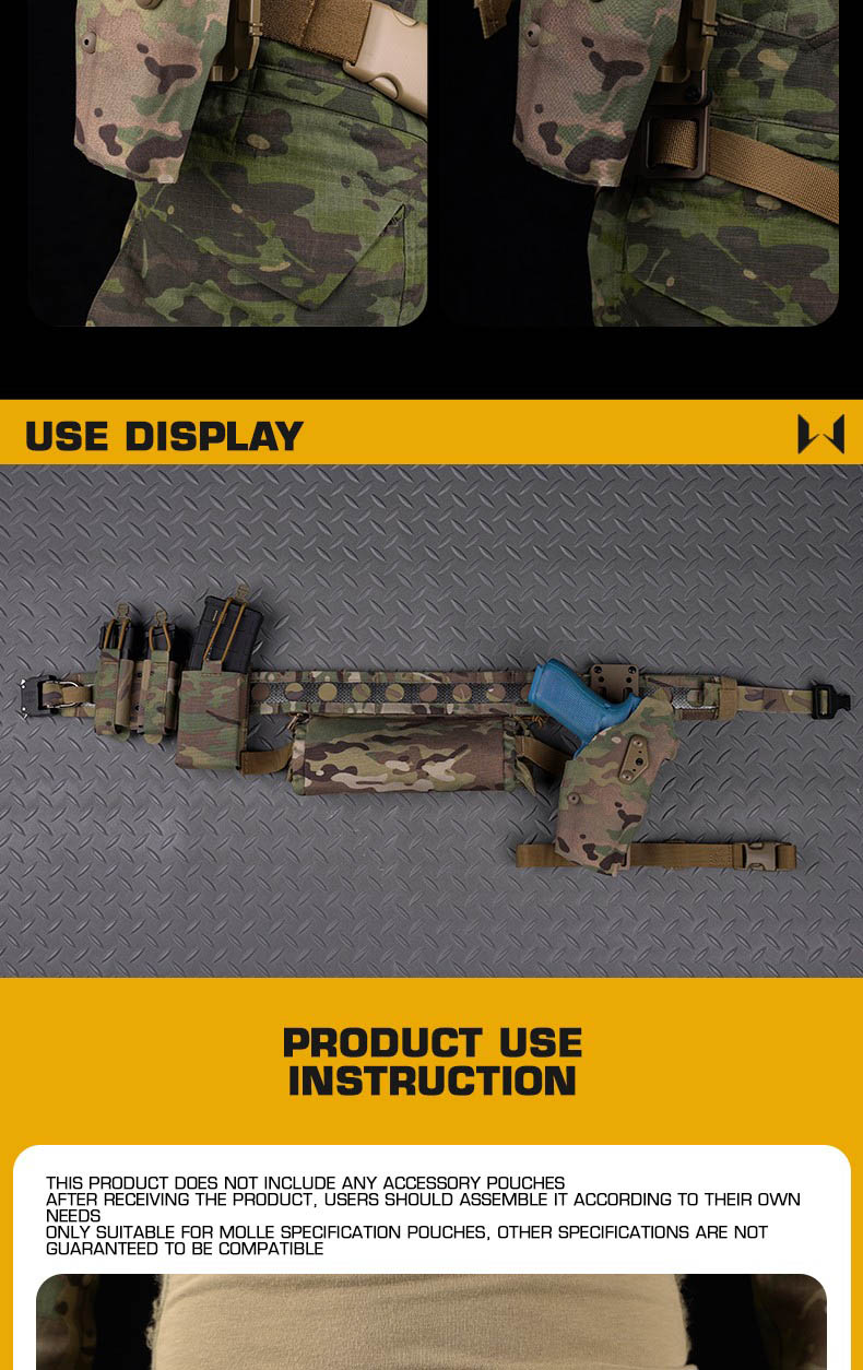 เข็มขัด Tactical 2 ชั้น ทรง Bison