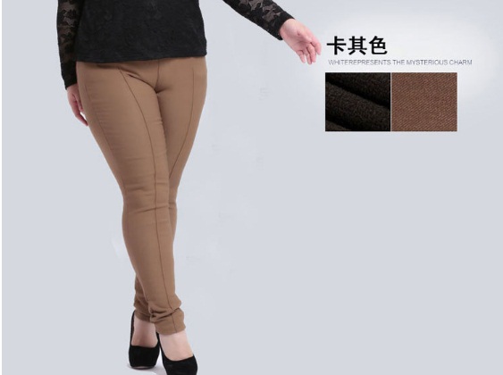 PreOrder - กางเกงเลคกิ้งกันหนาว ผ้าฝ้ายโพลิเอสเตอร์ ด้านในเป็นกำมะหยี่อุ่น ยืด สี : ดำ / กากี / น้ำตาล