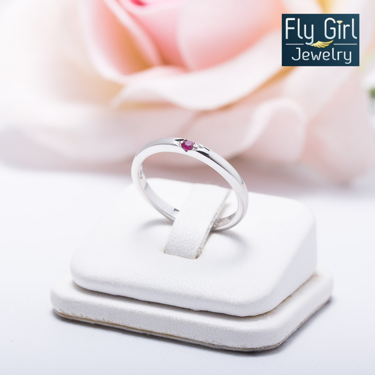 แหวนเงินแท้ พลอยทับทิมแท้(ราศีกรกฎ)