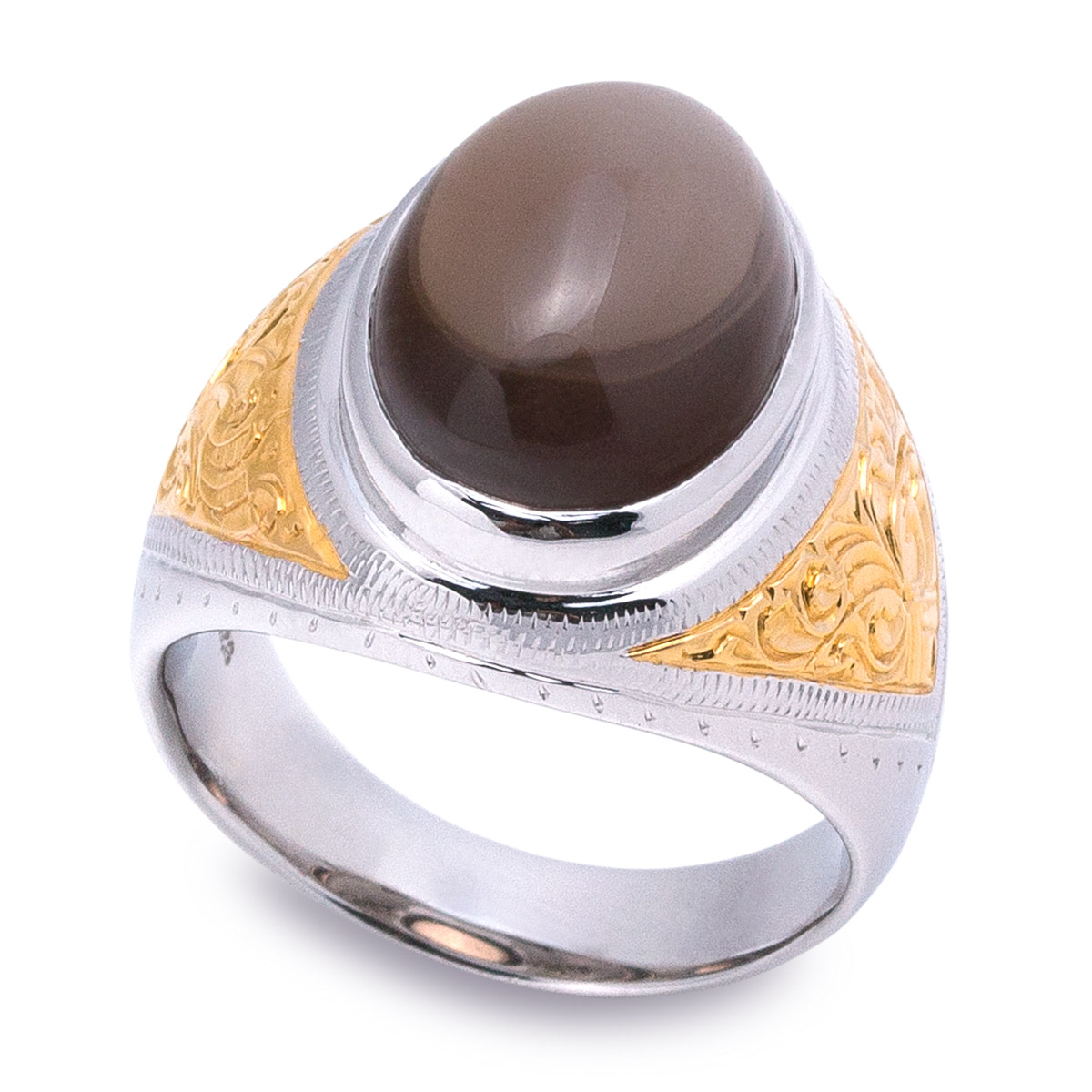 💍 แหวนชายเงินแท้ 925 พลอยสโมคกี้ควอตซ์ งานไทยคลาสสิค เสริมบารมี หรูหรา ทรงพลัง ✨