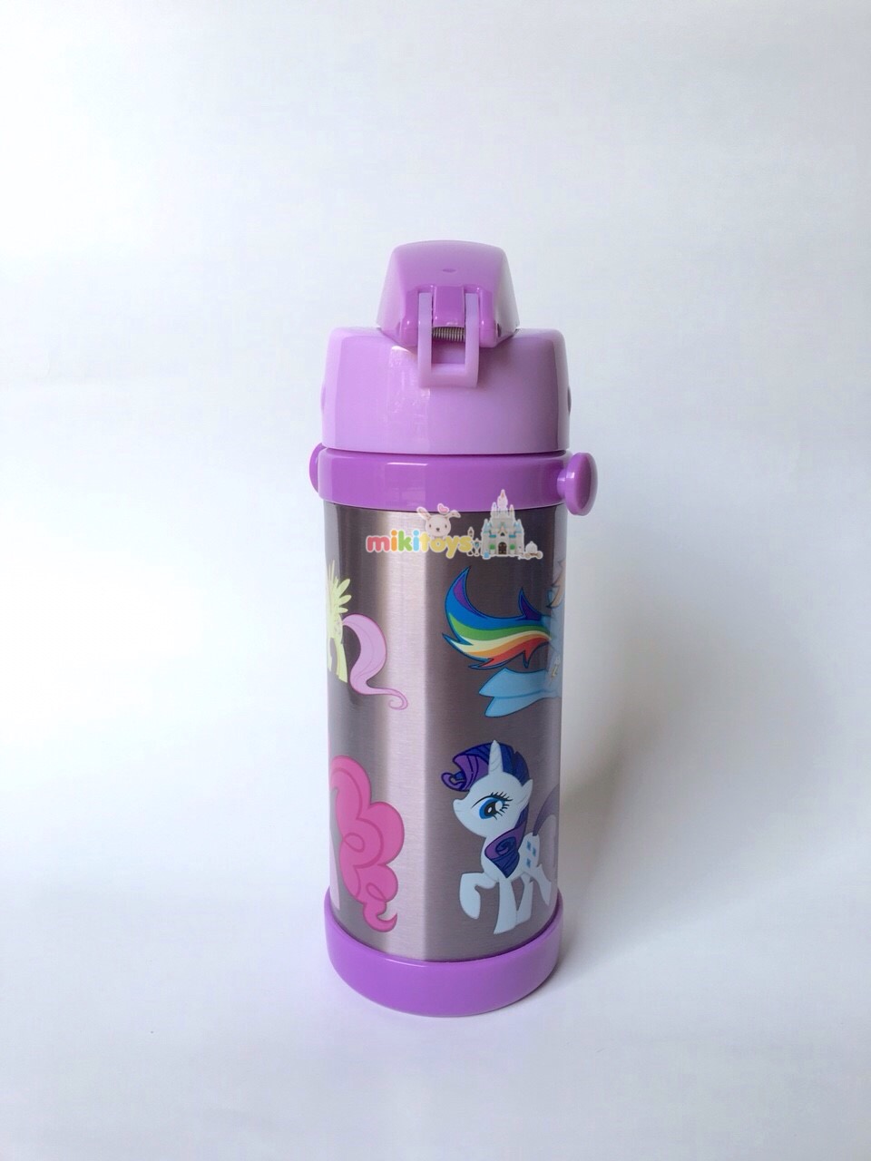 กระติกน้ำ มาย ลิตเติ้ลโพนี่ My little Pony~PURPLE (Rainbow Power)สีม่วง ขนาด350ml. รุ่นกดแล้วฝาเด้ง พร้อมตัวล็อค2ชั้น