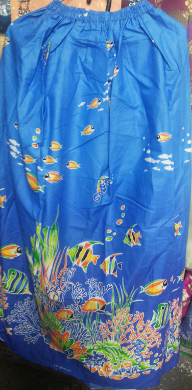 กระโปรงเอวยางยืด ยาว 35 นิ้ว Elastic Skirt Thai Sarong