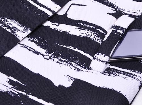 PreOrderไซส์ใหญ่ - เสื้อกันหนาว แจ็คเก็ต ไซส์ใหญ่ คนอ้วน ผ้าพิมพ์ลาย สีดำ-ขาว