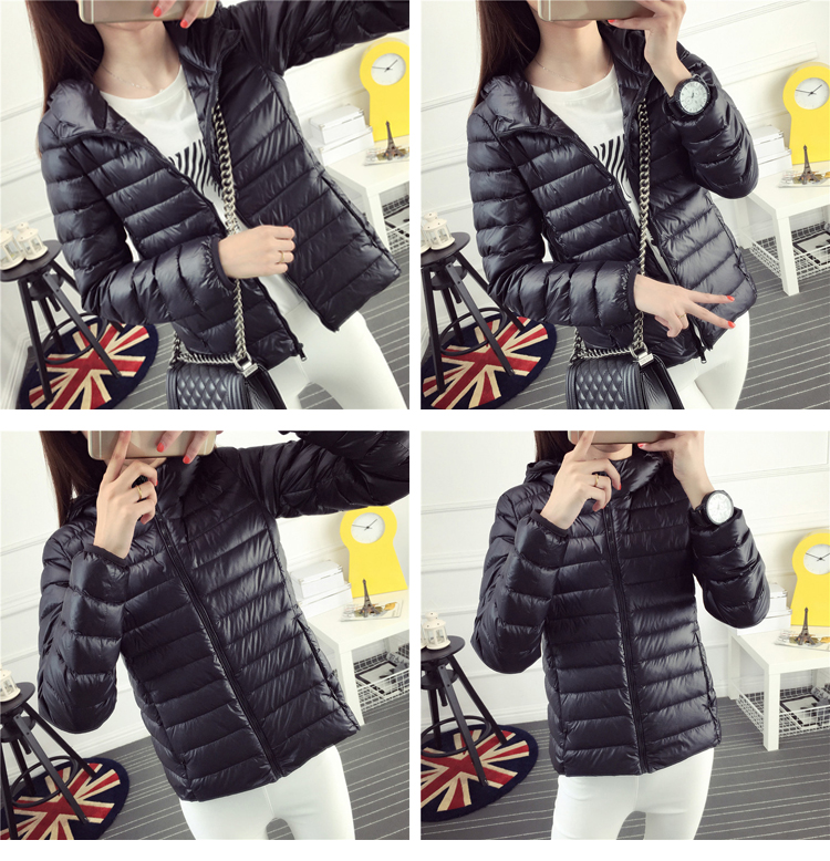 PreOrderเสื้อผ้าคนอ้วน - เสื้อกันหนาวคนอ้วน บุนวม+ขนเป็ด ไม่หนา สี : ดำ / ไวน์แดง / น้ำเงิน / กุหลาบแดง / ม่วง / เขียวอ่อน / แดง