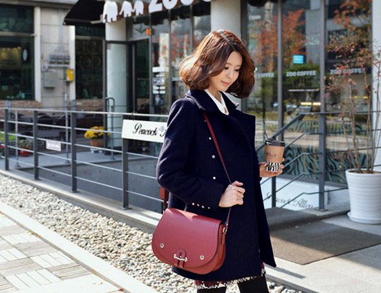 PreOrderคนอ้วน - เสื้อโค้ทกันหนาวแฟชั่น ไซส์ใหญ่ คนอ้วน เสื้อโค้ทขนสัตว์ตัวยาว ไม่หนา แต่งกระดุมหน้า สี : น้ำเงิน / ดำ