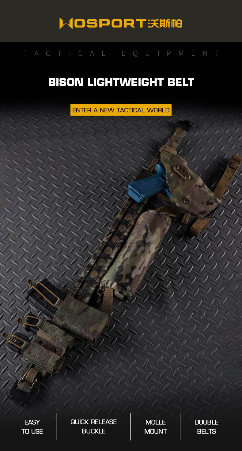 เข็มขัด Tactical 2 ชั้น ทรง Bison