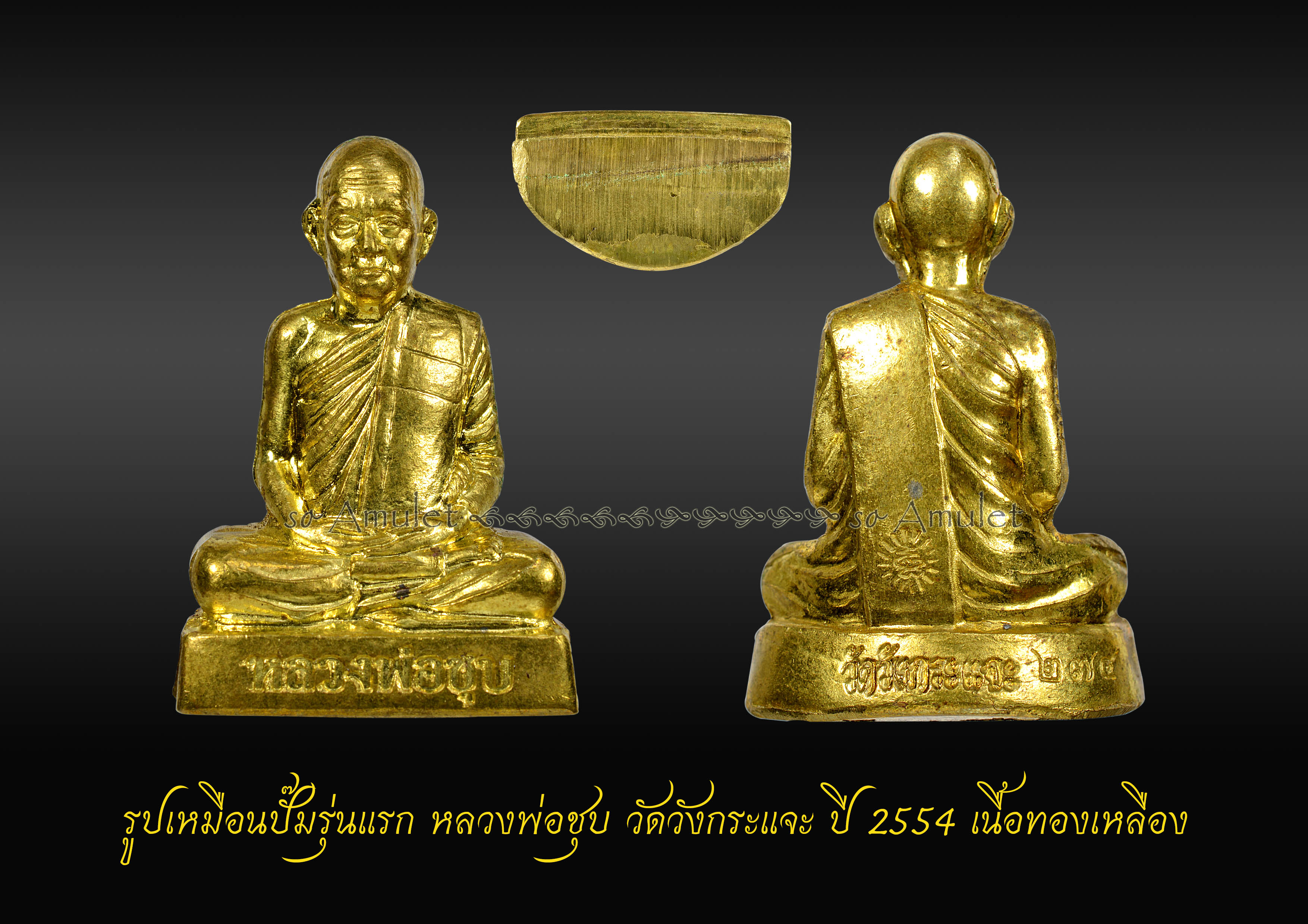 รูปเหมือนปั๊มรุ่นแรก หลวงพ่อชุบ วัดวังกระแจะ ปี 2554 เนื้อทองเหลือง