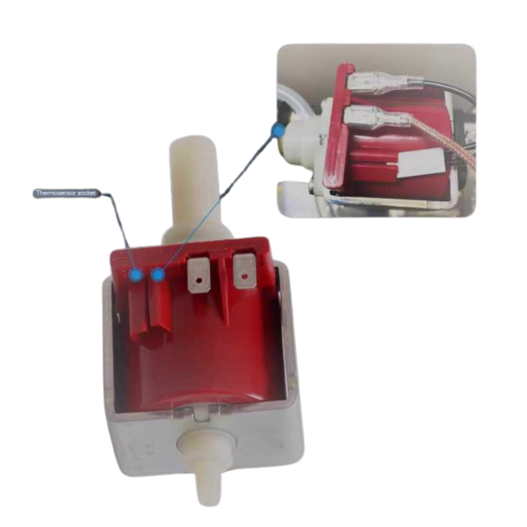 อะไหล่ปั๊มน้ำ PUMP ULKA MODEL E เครื่องชงกาแฟขนาดเล็ก รุ่น EP5 ข้อต่อพลาสติก 100V 55W รหัส 2763