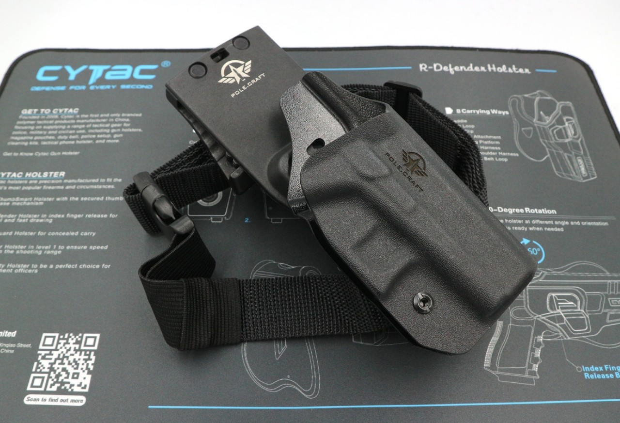 ซองปืนพกนอก + เพลทต่ำ รัดขา B.B.F Make Kydex Holster
