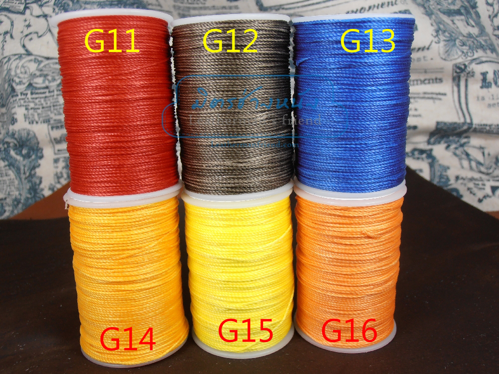 ด้ายเทียนนอก แบบเกลียวถักกลม 0.65 มิล แบบสีๆ G11-G16