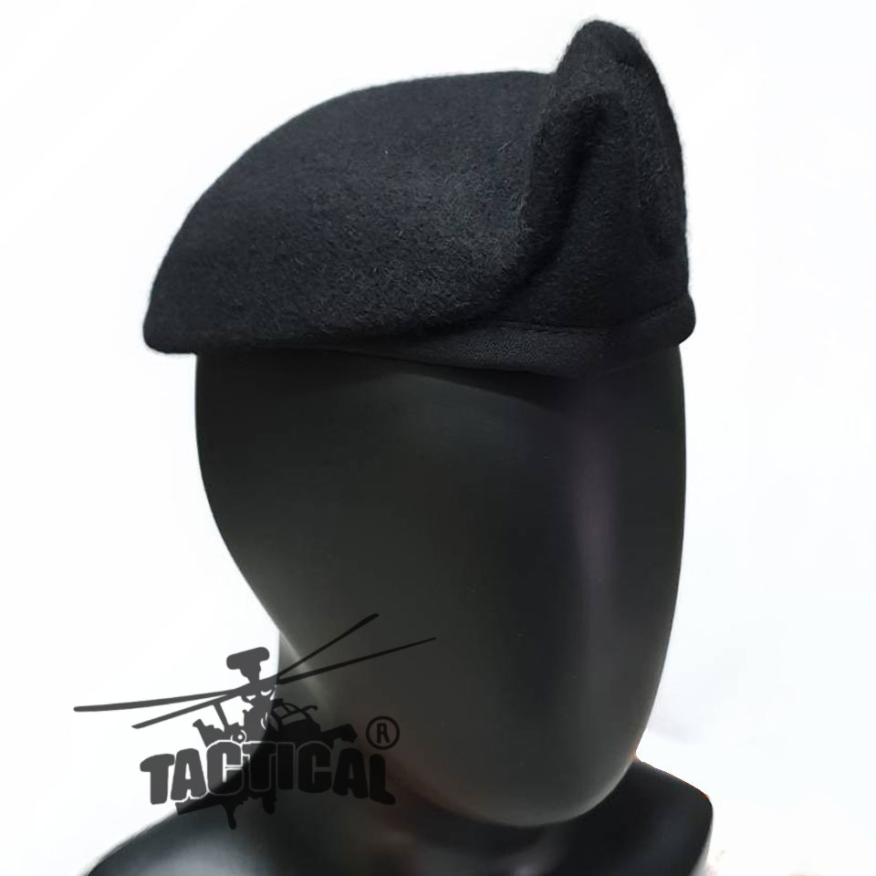 หมวกเบเร่ต์จัดทรง ขอบผ้า BBT สีดำ อย่างดี