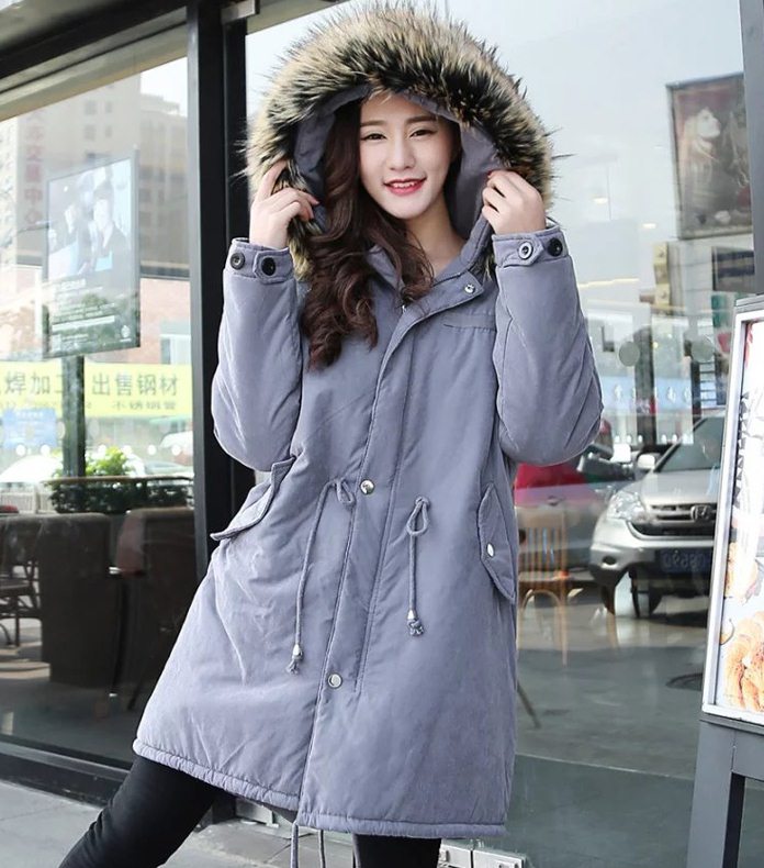 PreOrderคนอ้วน - เสื้อกันหนาว ไซส์ใหญ่ ผ้าฝ้ายโพลิเอสเตอร์ ข้างในหนังสัตว์ มี Hood+เฟอร์ สี : เทา / ดำ / เขียว