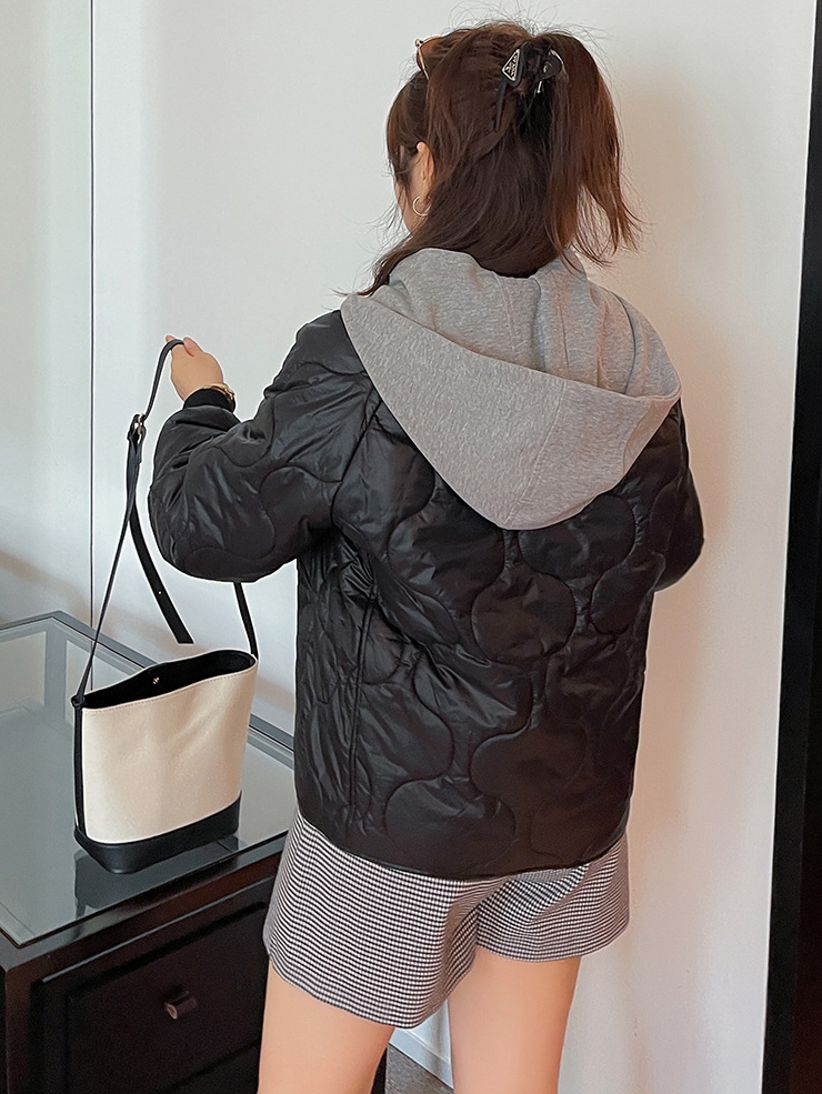 CS0001 เสื้อกันหนาวไซส์ใหญ่ ผ้าร่ม กระดุมหน้า มีHood