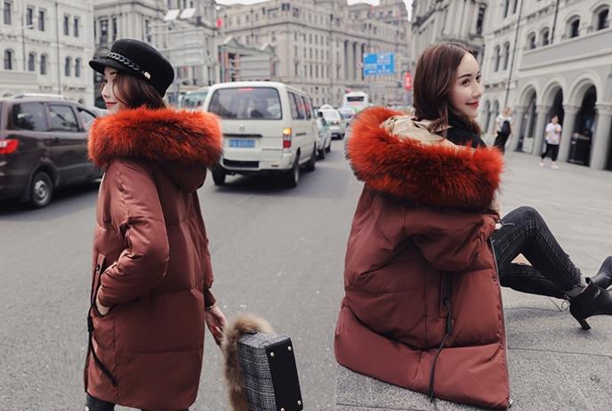 LD010 - เสื้อกันหนาว - เสื้อตัวยาว บุนุ่น หนา มีHoodเฟอร์ สี : เบจ / ดำ / แดง / อิฐ (เฟอร์จะสีต่างกันออกไป ตามรูปนะคะ)