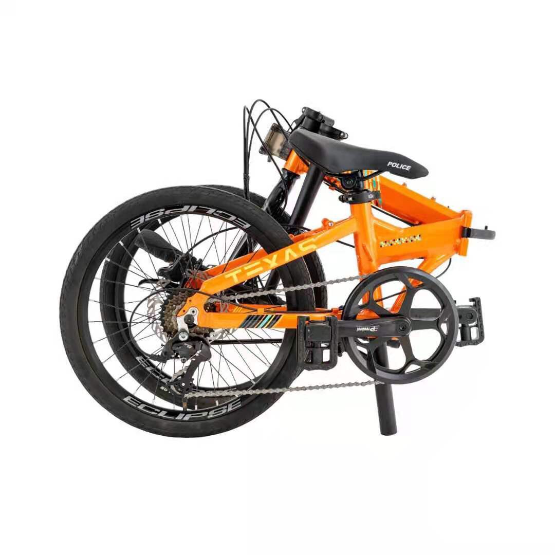 จักรยานพับได้ Police TEXAS เฟรมอลูมิเนียม ล้อ20นิ้ว เกียร์8สปีด ดิสเบรคน้ำมัน