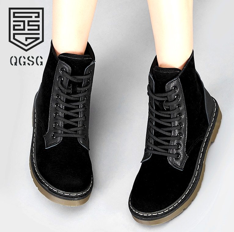 Pre Order - รองเท้ากันหนาว รองเท้าลุยหิมะ หนัง Pu ข้างในบุกำมะหยี่ สูง 17.5cm สี : น้ำตาล / ดำ ไซส์ 35 / 36 / 37 / 38 / 39 / 40