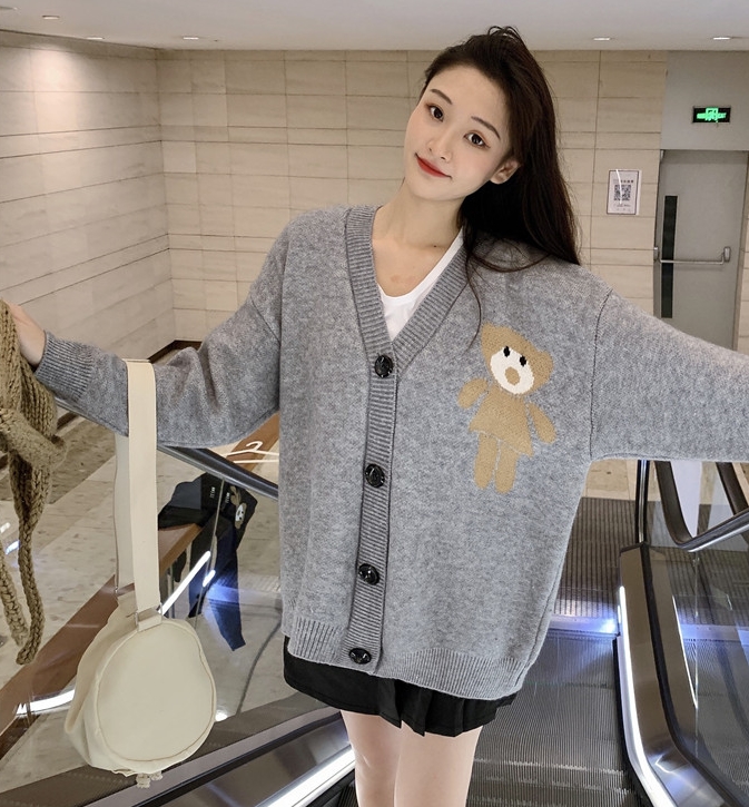 CO-001 เสื้อคาร์ดิแกนกันหนาว สไตล์เกาหลี (ไม่มีตุ๊กตาติดด้านหลัง)