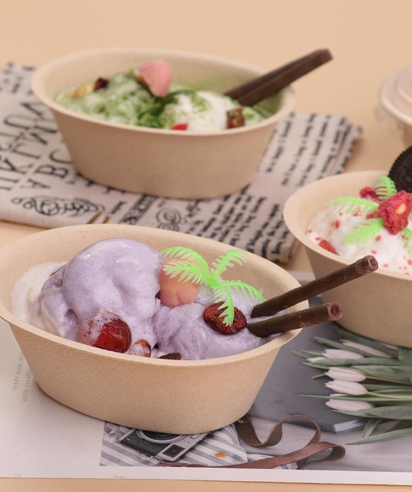 ถ้วยไอศครีม ของหวาน ขนาด 200 ml. ย่อยสลายได้ในธรรมชาติ (Biodegradable) แพ็ค 50 ชิ้น