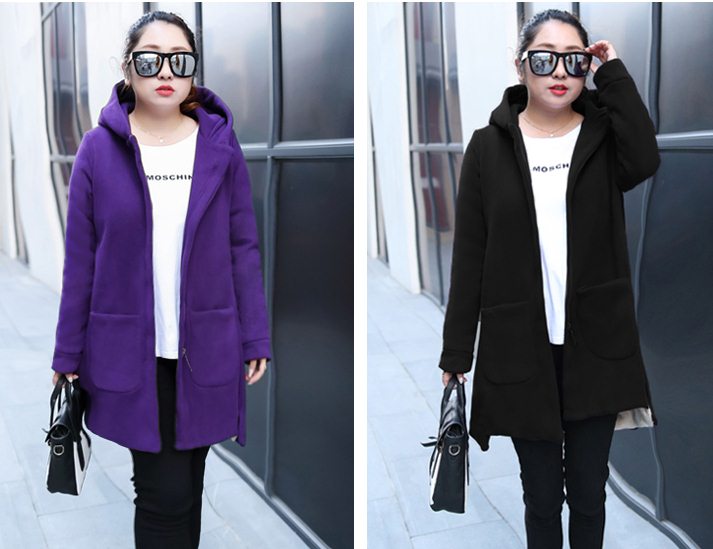 PreOrderคนอ้วน - เสื้อกันหนาว ผ้าฝ้ายโพลิเอสเตอร์ บุหนังสัตว์ สี : ไวน์แดง / ดำ / เหลือง / ม่วง