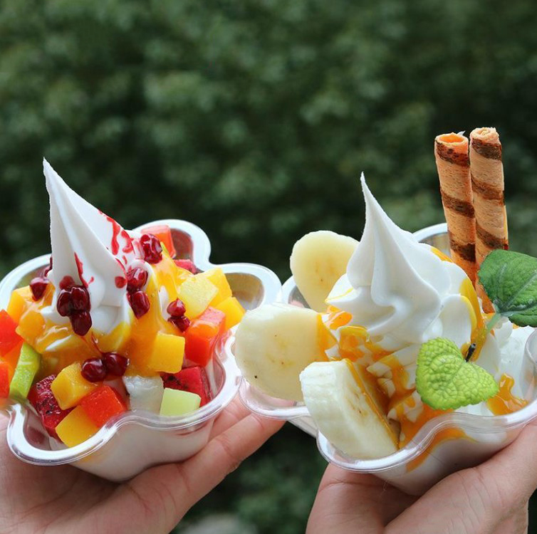 ถ้วยไอศครีม ของหวาน แพ็ค 100 ชิ้น (ไม่มีสติ๊กเกอร์แถม)