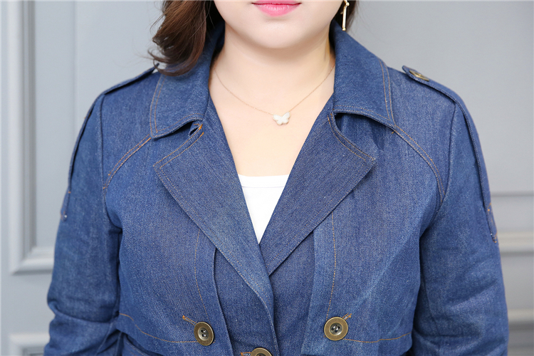 PreOrderคนอ้วน - เสื้อโค้ทยีนส์ไซส์ใหญ่ โค้ทยีนส์ตัวยาว ใส่ได้หลายโอกาส สียีนส์เข้ม