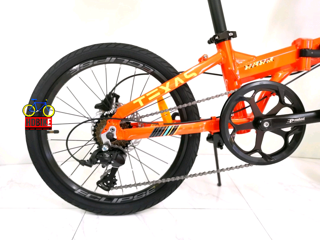 จักรยานพับได้ Police TEXAS เฟรมอลูมิเนียม ล้อ20นิ้ว เกียร์8สปีด ดิสเบรคน้ำมัน